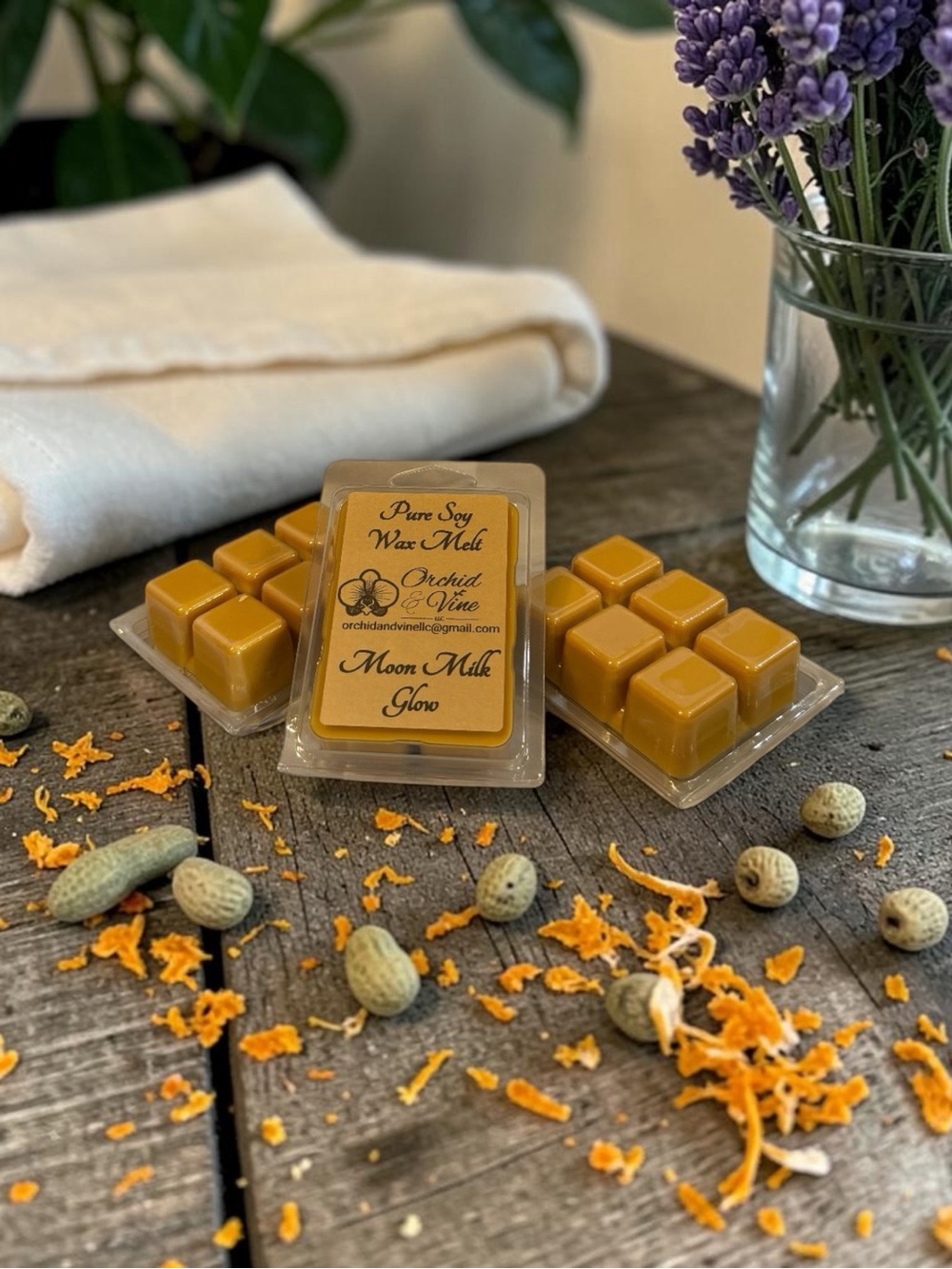 Orchid & Vine Pure Soy Wax Melts Set Clean Scents Natural Wax Handcrafted